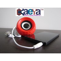 OkaeYa-SP-826 Speaker With Rechargeable Battery Support For Mobile, Tablet, iPod, Laptop, PC With Aux Support - Red